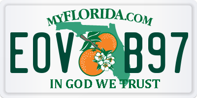FL license plate EOVB97