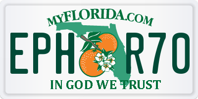 FL license plate EPHR70