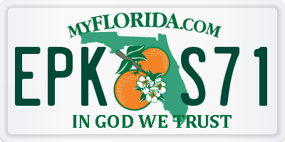 FL license plate EPKS71