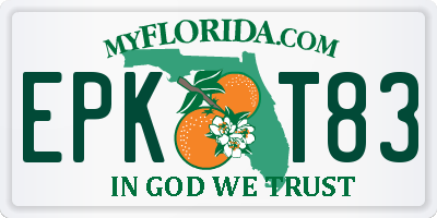 FL license plate EPKT83