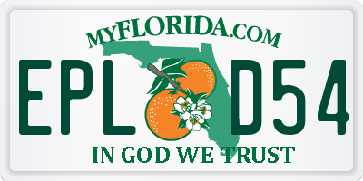 FL license plate EPLD54