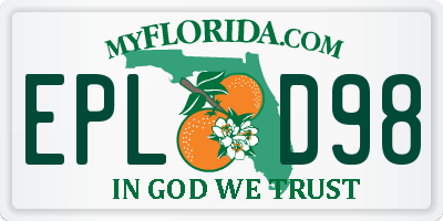 FL license plate EPLD98