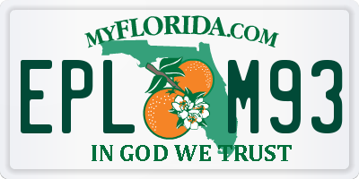 FL license plate EPLM93