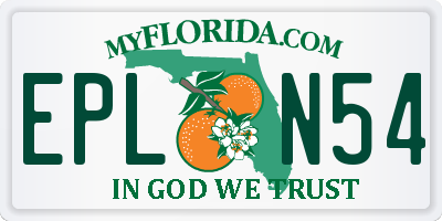 FL license plate EPLN54