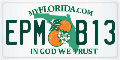 FL license plate EPMB13