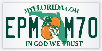 FL license plate EPMM70