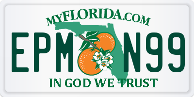 FL license plate EPMN99