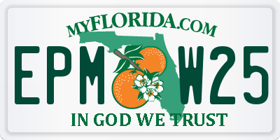 FL license plate EPMW25