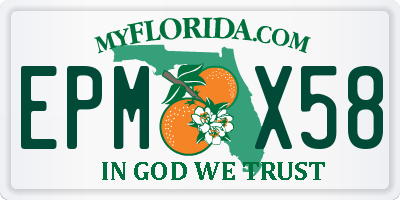 FL license plate EPMX58