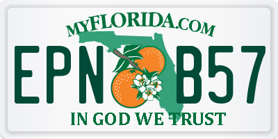 FL license plate EPNB57