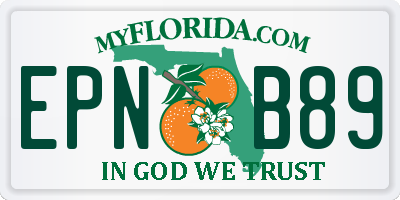 FL license plate EPNB89