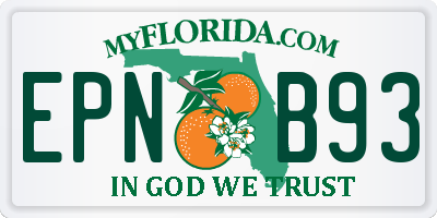 FL license plate EPNB93