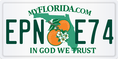 FL license plate EPNE74