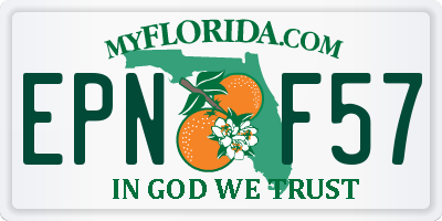 FL license plate EPNF57