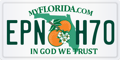 FL license plate EPNH70