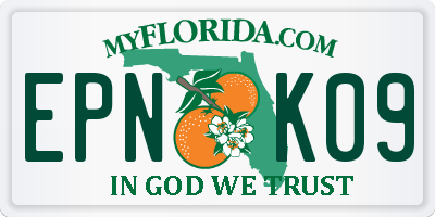 FL license plate EPNK09