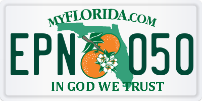 FL license plate EPNO50