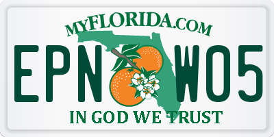 FL license plate EPNW05