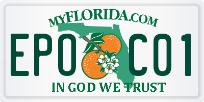 FL license plate EPOC01