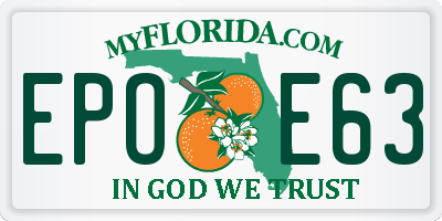 FL license plate EPOE63