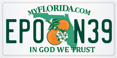 FL license plate EPON39