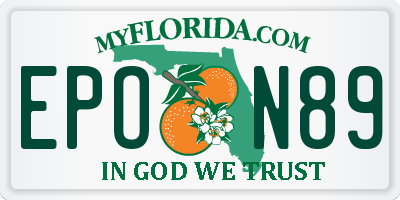 FL license plate EPON89