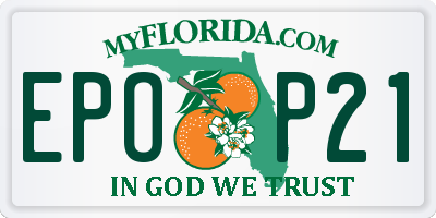 FL license plate EPOP21