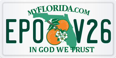 FL license plate EPOV26