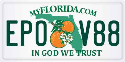 FL license plate EPOV88