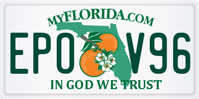 FL license plate EPOV96