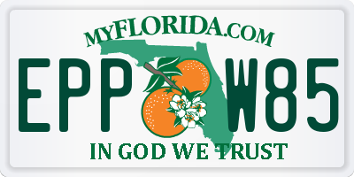 FL license plate EPPW85