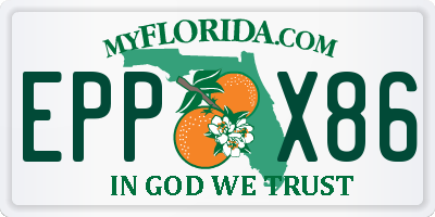 FL license plate EPPX86
