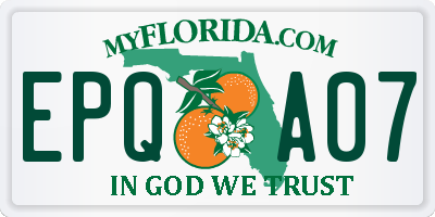 FL license plate EPQA07