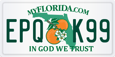 FL license plate EPQK99
