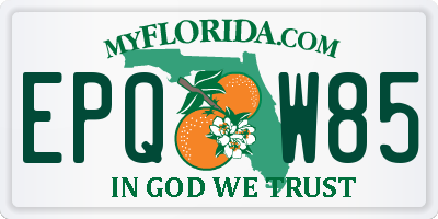 FL license plate EPQW85