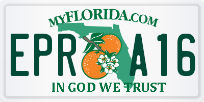 FL license plate EPRA16