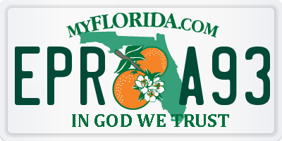 FL license plate EPRA93