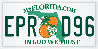 FL license plate EPRD96