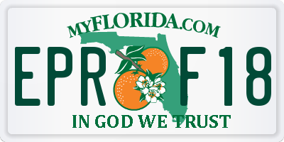 FL license plate EPRF18