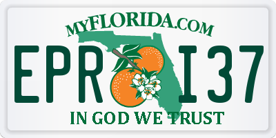 FL license plate EPRI37