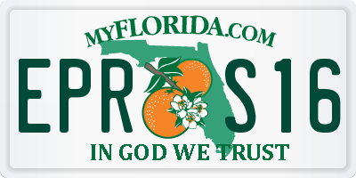 FL license plate EPRS16