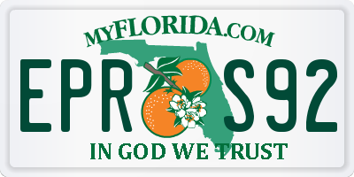 FL license plate EPRS92