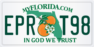 FL license plate EPRT98