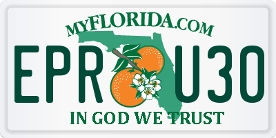 FL license plate EPRU30