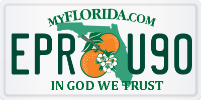FL license plate EPRU90