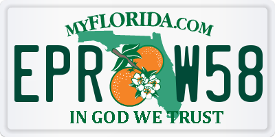 FL license plate EPRW58