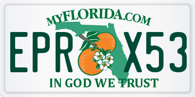 FL license plate EPRX53