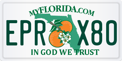 FL license plate EPRX80