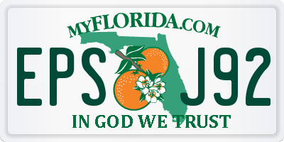 FL license plate EPSJ92