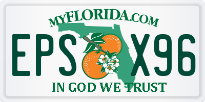 FL license plate EPSX96